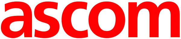 The word "ascom" in bold, red, lowercase letters on a transparent background.